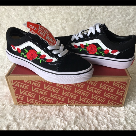 embroidered rose vans